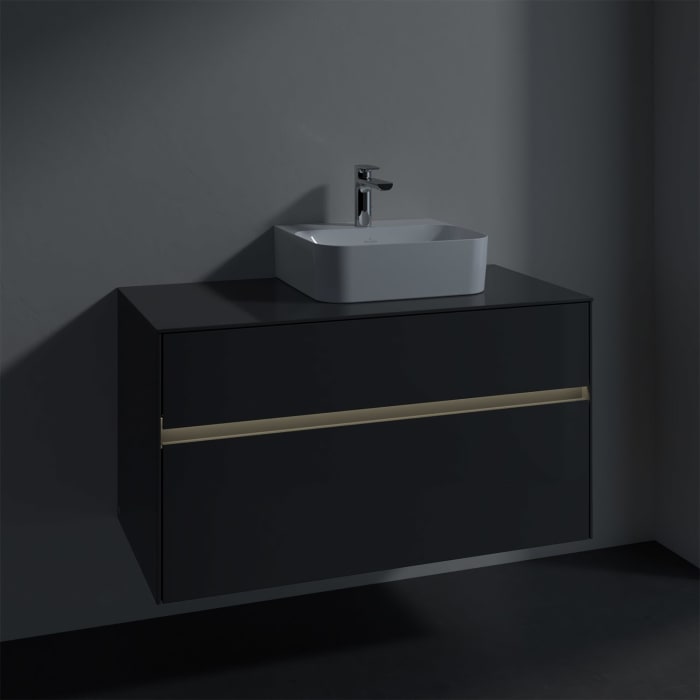 Villeroy & Boch Collaro Waschtischunterschrank 100 x 50 cm, mit 2 Auszügen und LED-Beleuchtung für Finion Waschtisch