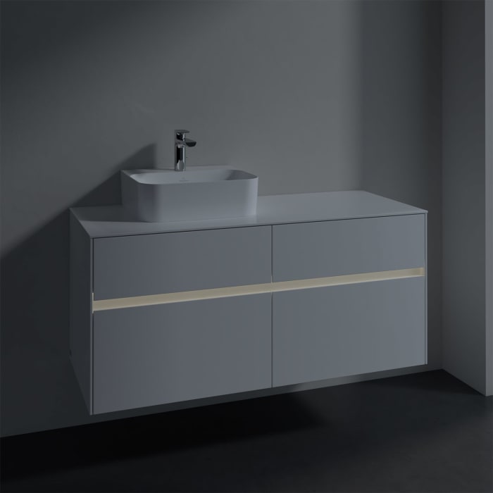 Villeroy & Boch Collaro Waschtischunterschrank 120 x 50 cm, mit 4 Auszügen und LED-Beleuchtung für Finion Waschtisch