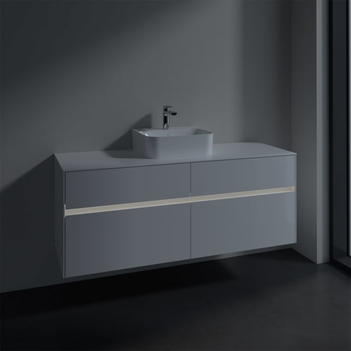 Villeroy & Boch Collaro Waschtischunterschrank 140 x 50 cm, mit 4 Auszügen und LED-Beleuchtung für Finion Waschtisch