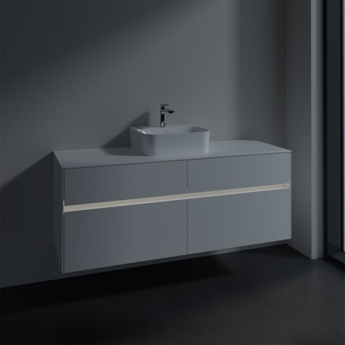 Villeroy & Boch Collaro Waschtischunterschrank 140 x 50 cm, mit 4 Auszügen und LED-Beleuchtung für Finion Waschtisch