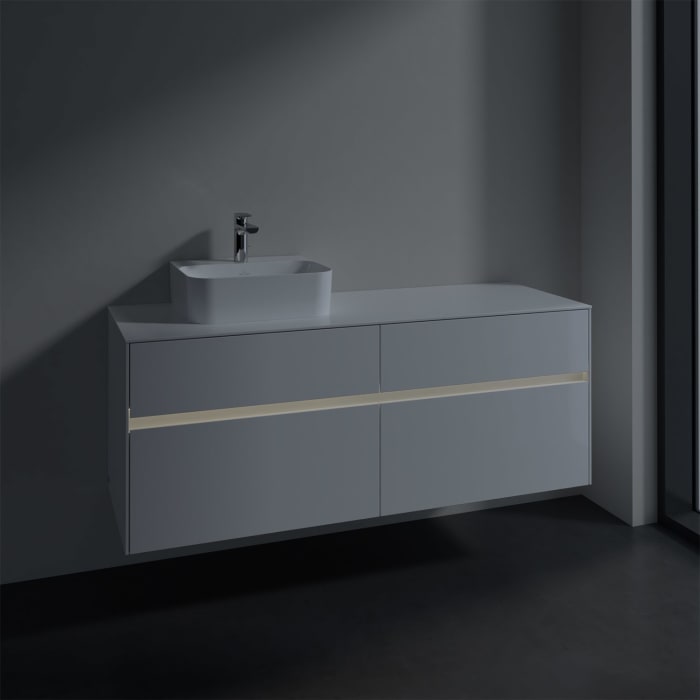 Villeroy & Boch Collaro Waschtischunterschrank 140 x 50 cm, mit 4 Auszügen und LED-Beleuchtung für Finion Waschtisch