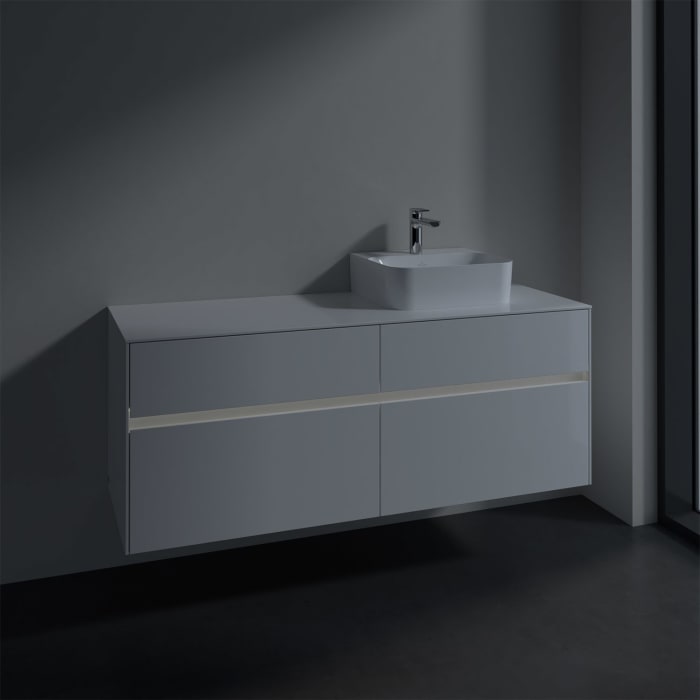 Villeroy & Boch Collaro Waschtischunterschrank 140 x 50 cm, mit 4 Auszügen und LED-Beleuchtung für Finion Waschtisch