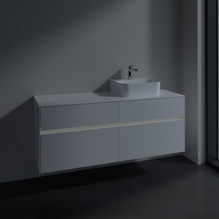 Villeroy & Boch Collaro Waschtischunterschrank 140 x 50 cm, mit 4 Auszügen und LED-Beleuchtung für Finion Waschtisch
