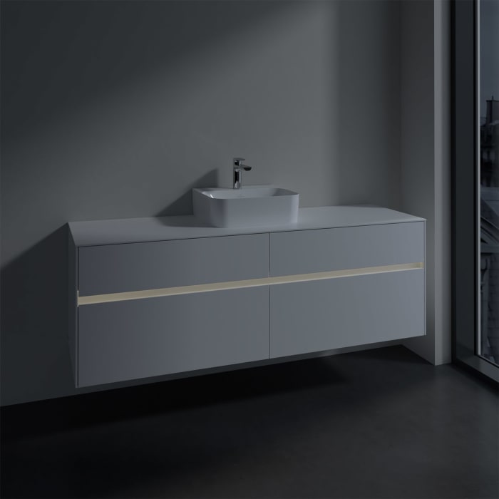 Villeroy & Boch Collaro Waschtischunterschrank 160 x 50 cm, mit 4 Auszügen und LED-Beleuchtung für Finion Waschtisch