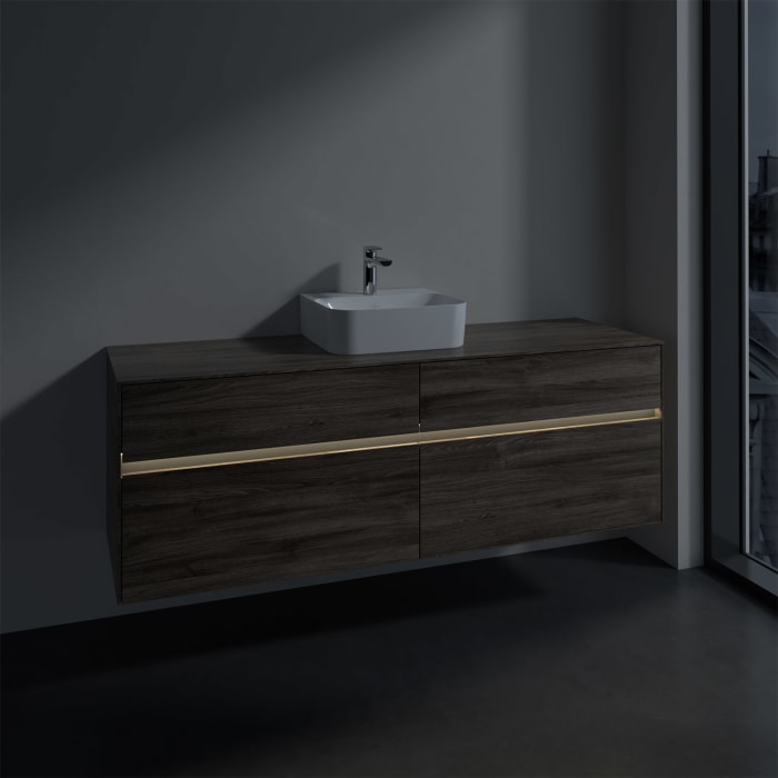 Villeroy & Boch Collaro Waschtischunterschrank 160 x 50 cm, mit 4 Auszügen und LED-Beleuchtung für Finion Waschtisch