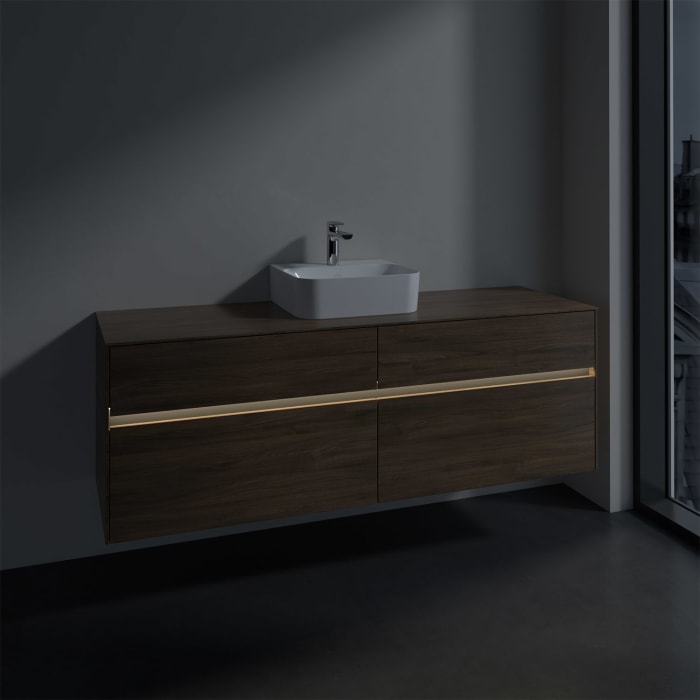 Villeroy & Boch Collaro Waschtischunterschrank 160 x 50 cm, mit 4 Auszügen und LED-Beleuchtung für Finion Waschtisch