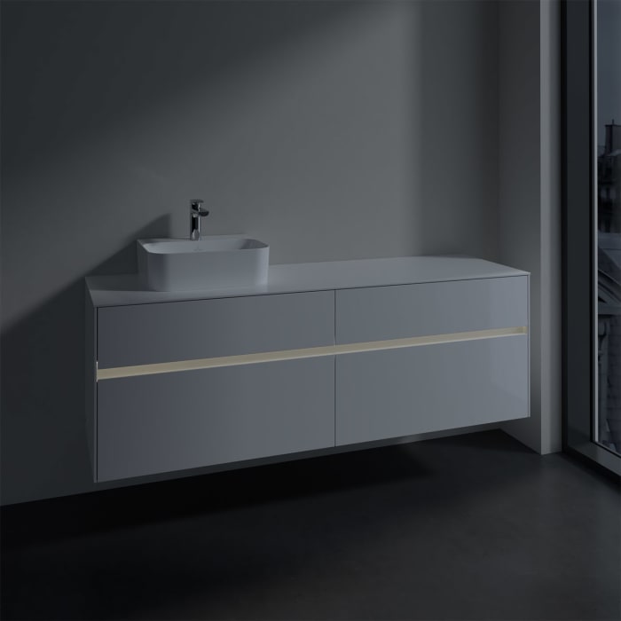 Villeroy & Boch Collaro Waschtischunterschrank 160 x 50 cm, mit 4 Auszügen und LED-Beleuchtung für Finion Waschtisch