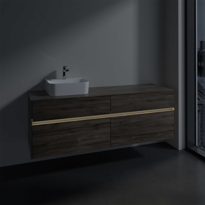 Villeroy & Boch Collaro Waschtischunterschrank 160 x 50 cm, mit 4 Auszügen und LED-Beleuchtung für Finion Waschtisch