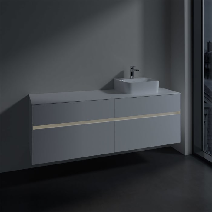 Villeroy & Boch Collaro Waschtischunterschrank 160 x 50 cm, mit 4 Auszügen und LED-Beleuchtung für Finion Waschtisch