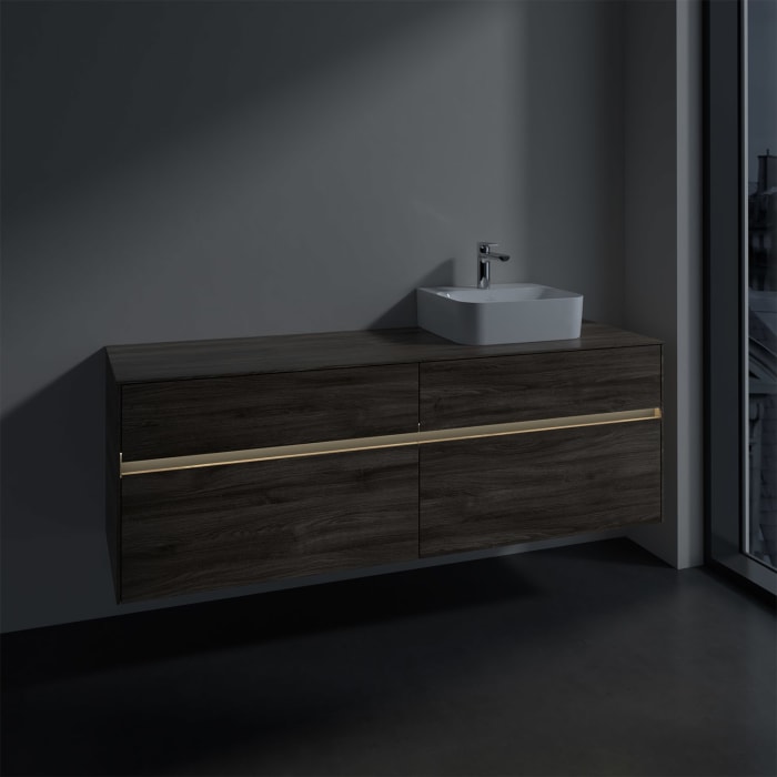 Villeroy & Boch Collaro Waschtischunterschrank 160 x 50 cm, mit 4 Auszügen und LED-Beleuchtung für Finion Waschtisch