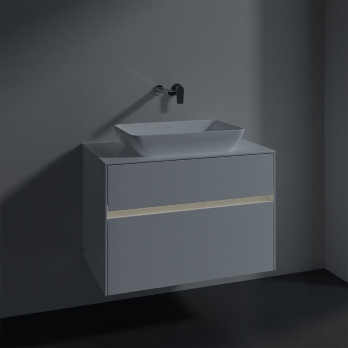 Villeroy & Boch Collaro Waschtischunterschrank 80 x 50 cm, mit 2 Auszügen und LED-Beleuchtung für Venticello Waschtisch