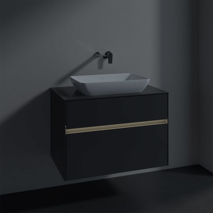 Villeroy & Boch Collaro Waschtischunterschrank 80 x 50 cm, mit 2 Auszügen und LED-Beleuchtung für Venticello Waschtisch