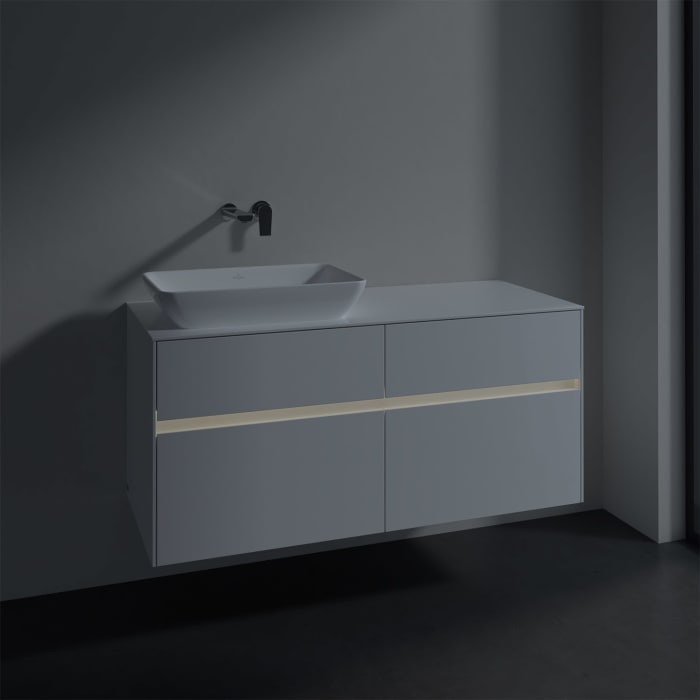 Villeroy & Boch Collaro Waschtischunterschrank 120 x 50 cm, mit 4 Auszügen und LED-Beleuchtung für Venticello Waschtisch