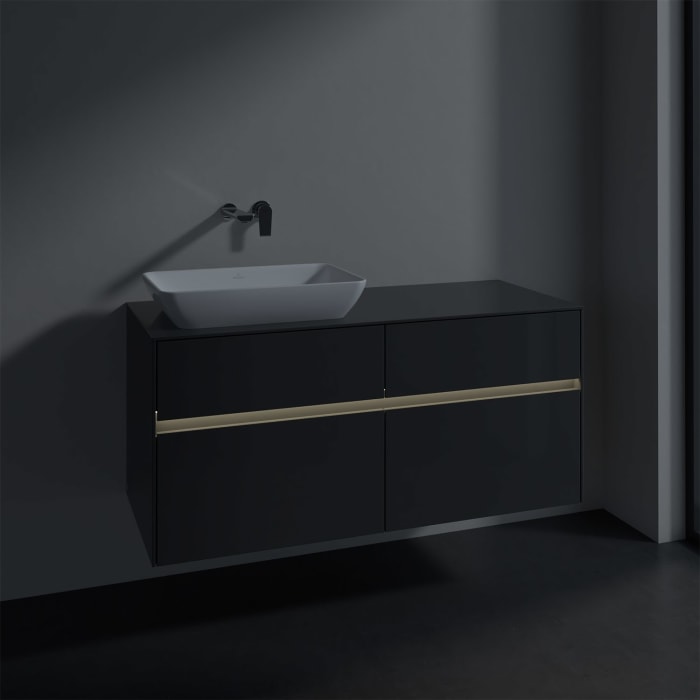 Villeroy & Boch Collaro Waschtischunterschrank 120 x 50 cm, mit 4 Auszügen und LED-Beleuchtung für Venticello Waschtisch