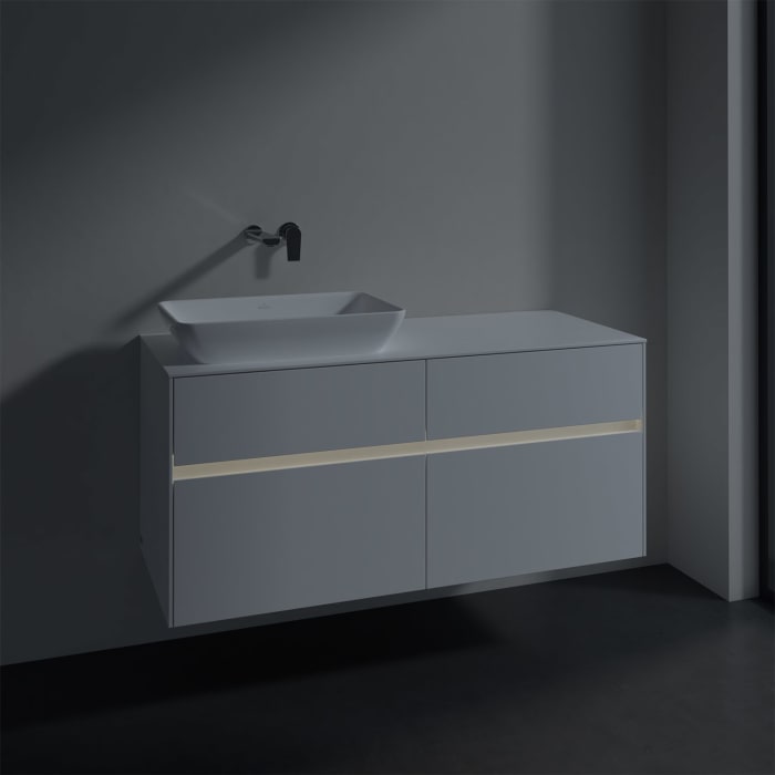 Villeroy & Boch Collaro Waschtischunterschrank 120 x 50 cm, mit 4 Auszügen und LED-Beleuchtung für Venticello Waschtisch