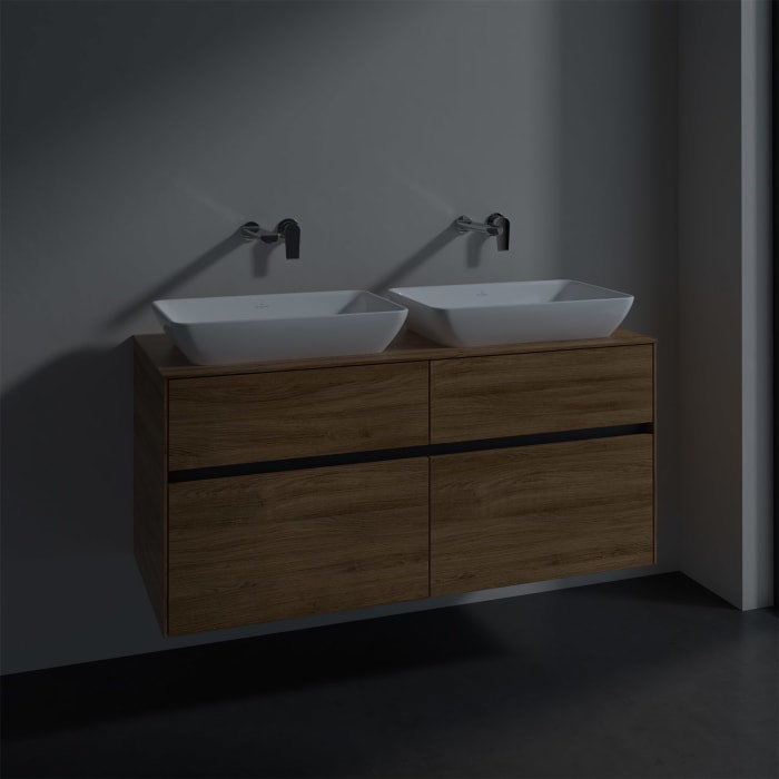 Villeroy & Boch Collaro Waschtischunterschrank 120 x 50 cm, mit 4 Auszügen für 2 Venticello Waschtische