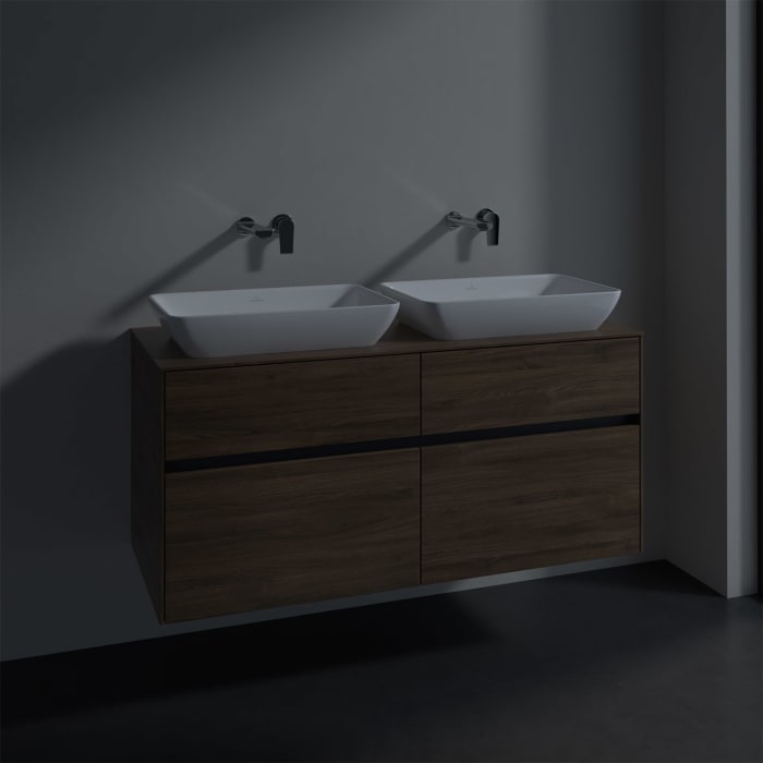 Villeroy & Boch Collaro Waschtischunterschrank 120 x 50 cm, mit 4 Auszügen für 2 Venticello Waschtische