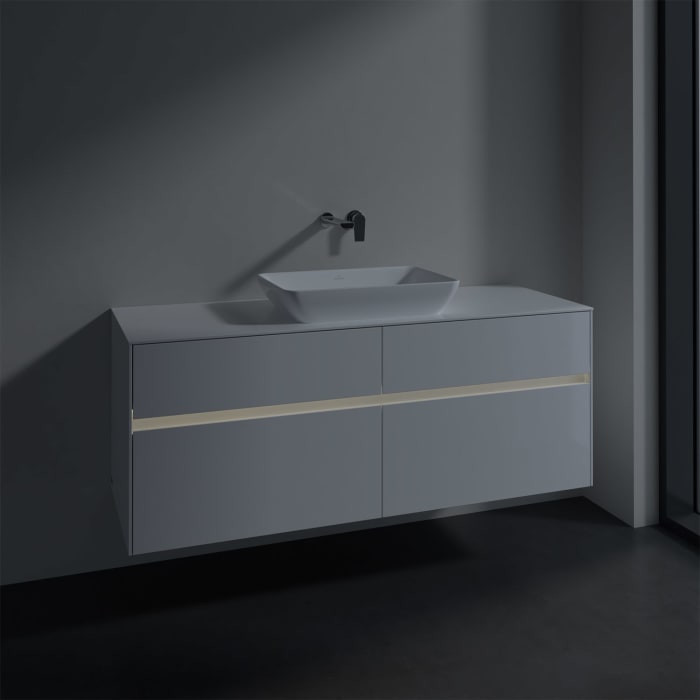 Villeroy & Boch Collaro Waschtischunterschrank 140 x 50 cm, mit 4 Auszügen und LED-Beleuchtung für Venticello Waschtisch
