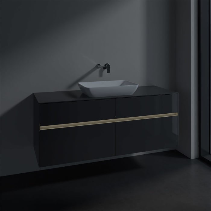 Villeroy & Boch Collaro Waschtischunterschrank 140 x 50 cm, mit 4 Auszügen und LED-Beleuchtung für Venticello Waschtisch