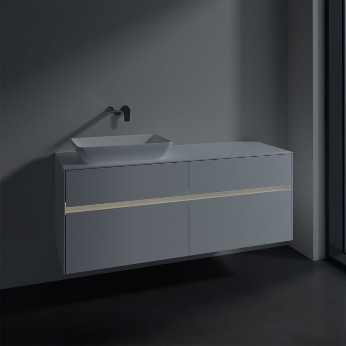Villeroy & Boch Collaro Waschtischunterschrank 140 x 50 cm, mit 4 Auszügen und LED-Beleuchtung für Venticello Waschtisch