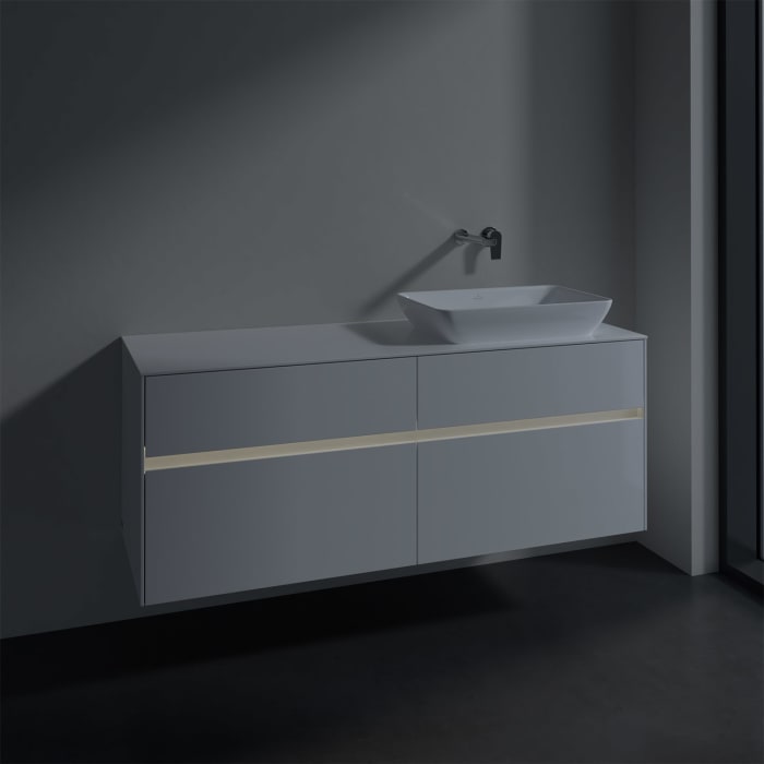 Villeroy & Boch Collaro Waschtischunterschrank 140 x 50 cm, mit 4 Auszügen und LED-Beleuchtung für Venticello Waschtisch