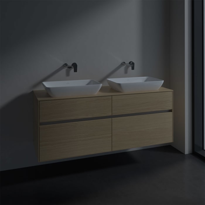 Villeroy & Boch Collaro Waschtischunterschrank 140 x 50 cm, mit 4 Auszügen für 2 Venticello Waschtische