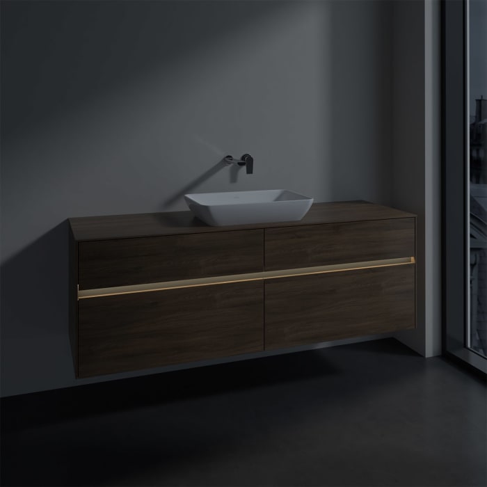 Villeroy & Boch Collaro Waschtischunterschrank 160 x 50 cm, mit 4 Auszügen und LED-Beleuchtung für Venticello Waschtisch