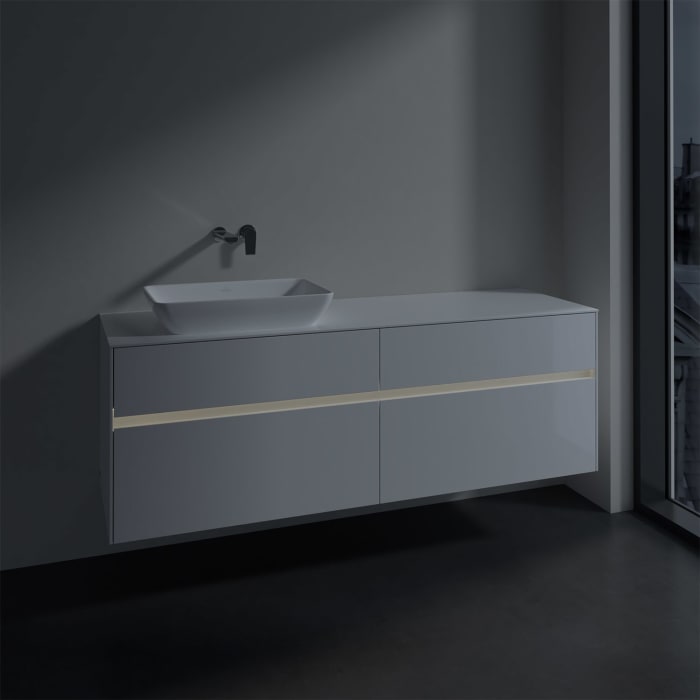 Villeroy & Boch Collaro Waschtischunterschrank 160 x 50 cm, mit 4 Auszügen und LED-Beleuchtung für Venticello Waschtisch