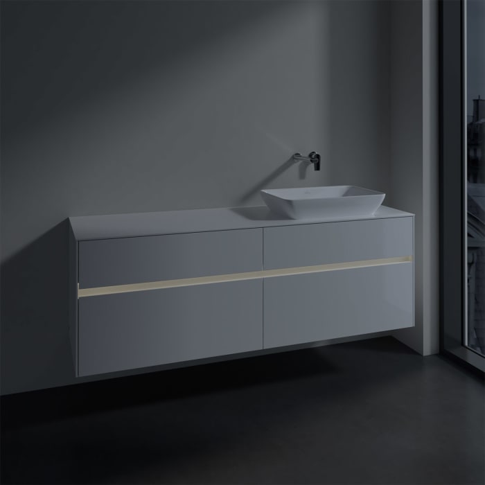 Villeroy & Boch Collaro Waschtischunterschrank 160 x 50 cm, mit 4 Auszügen und LED-Beleuchtung für Venticello Waschtisch