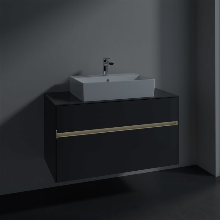 Villeroy & Boch Collaro Waschtischunterschrank 100 x 50 cm, mit 2 Auszügen und LED-Beleuchtung