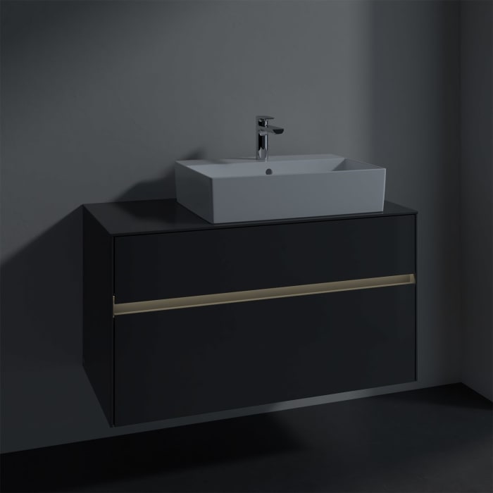 Villeroy & Boch Collaro Waschtischunterschrank 100 x 50 cm, mit 2 Auszügen und LED-Beleuchtung