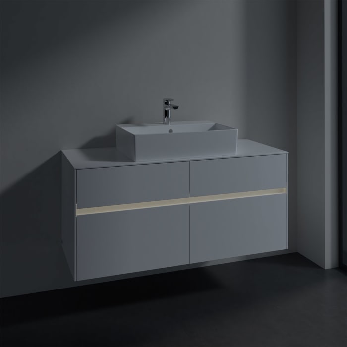 Villeroy & Boch Collaro Waschtischunterschrank 120 x 50 cm, mit 4 Auszügen und LED-Beleuchtung