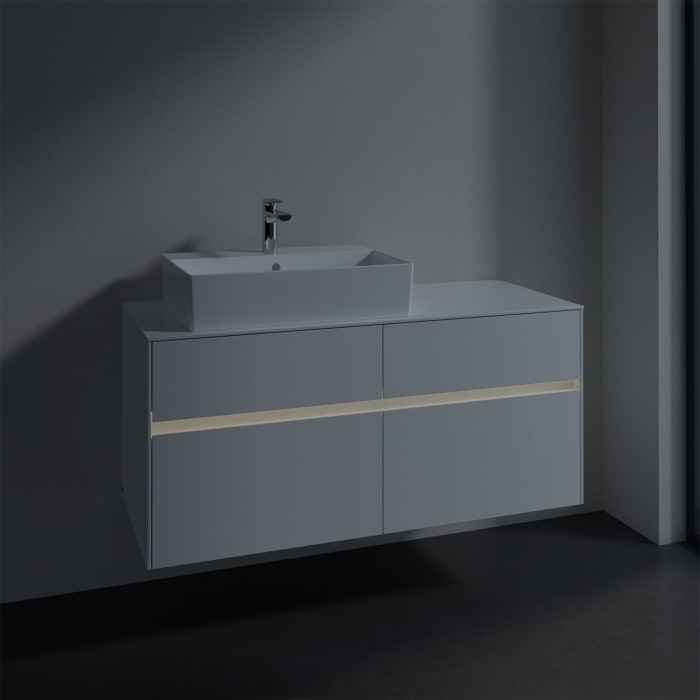 Villeroy & Boch Collaro Waschtischunterschrank 120 x 50 cm, mit 4 Auszügen und LED-Beleuchtung