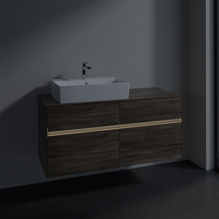 Villeroy & Boch Collaro Waschtischunterschrank 120 x 50 cm, mit 4 Auszügen und LED-Beleuchtung