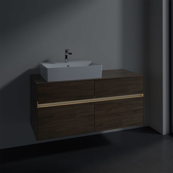 Villeroy & Boch Collaro Waschtischunterschrank 120 x 50 cm, mit 4 Auszügen und LED-Beleuchtung