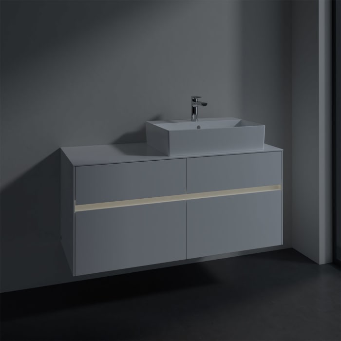 Villeroy & Boch Collaro Waschtischunterschrank 120 x 50 cm, mit 4 Auszügen und LED-Beleuchtung