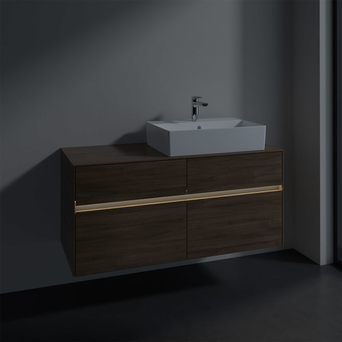 Villeroy & Boch Collaro Waschtischunterschrank 120 x 50 cm, mit 4 Auszügen und LED-Beleuchtung