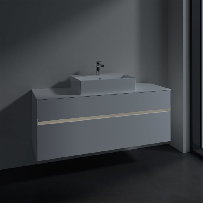 Villeroy & Boch Collaro Waschtischunterschrank 140 x 50 cm, mit 4 Auszügen und LED-Beleuchtung