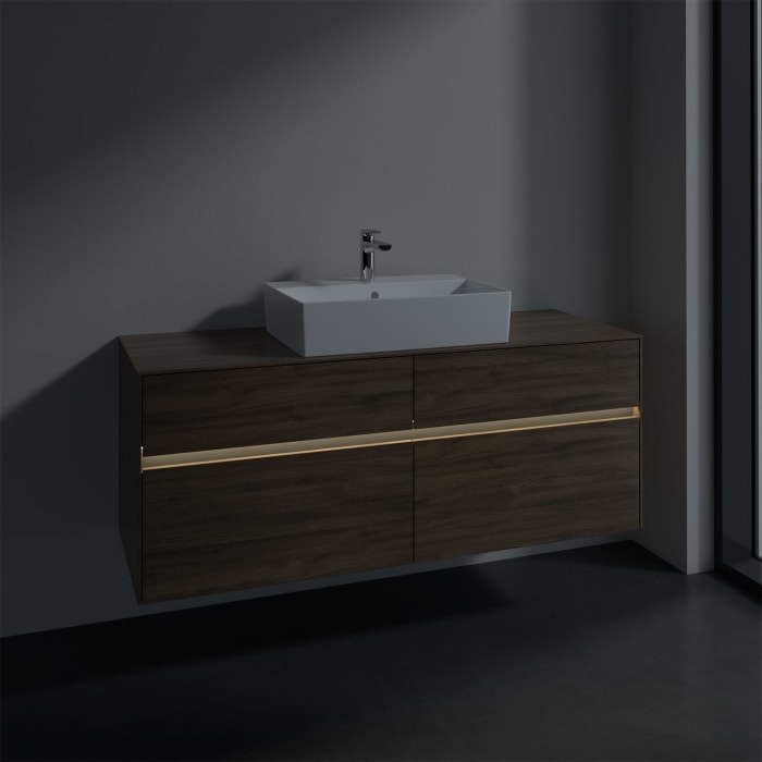 Villeroy & Boch Collaro Waschtischunterschrank 140 x 50 cm, mit 4 Auszügen und LED-Beleuchtung