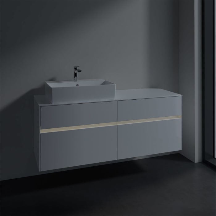 Villeroy & Boch Collaro Waschtischunterschrank 140 x 50 cm, mit 4 Auszügen und LED-Beleuchtung