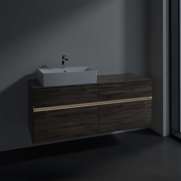 Villeroy & Boch Collaro Waschtischunterschrank 140 x 50 cm, mit 4 Auszügen und LED-Beleuchtung