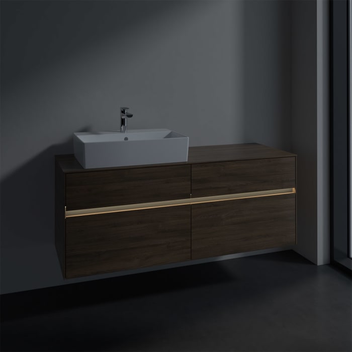 Villeroy & Boch Collaro Waschtischunterschrank 140 x 50 cm, mit 4 Auszügen und LED-Beleuchtung