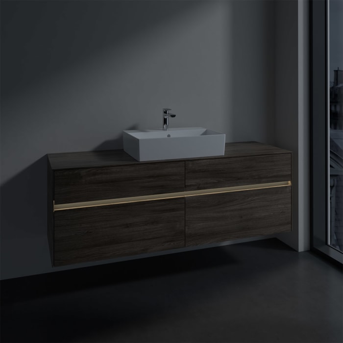 Villeroy & Boch Collaro Waschtischunterschrank 160 x 50 cm, mit 4 Auszügen und LED-Beleuchtung