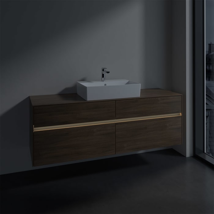 Villeroy & Boch Collaro Waschtischunterschrank 160 x 50 cm, mit 4 Auszügen und LED-Beleuchtung