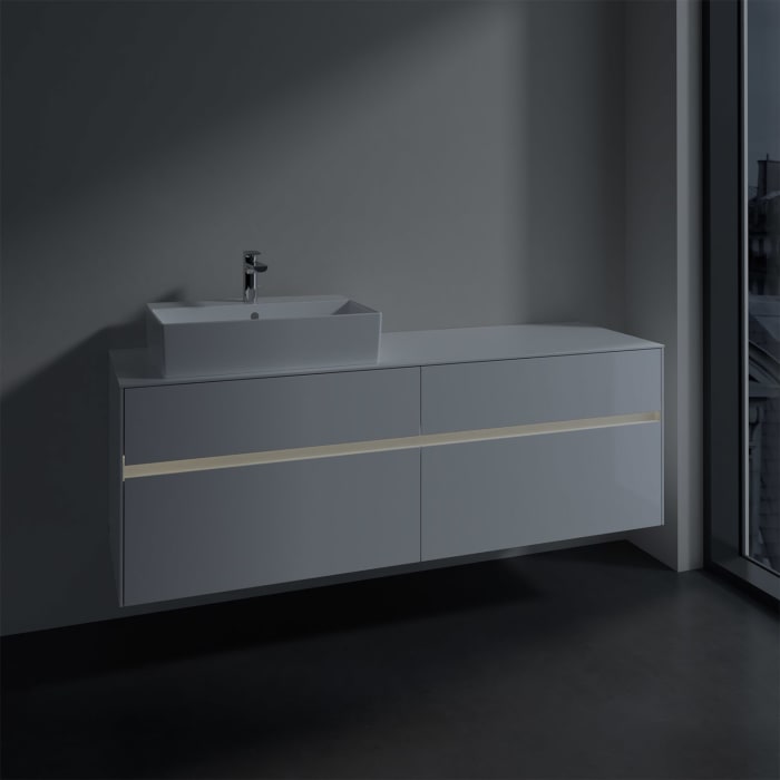 Villeroy & Boch Collaro Waschtischunterschrank 160 x 50 cm, mit 4 Auszügen und LED-Beleuchtung