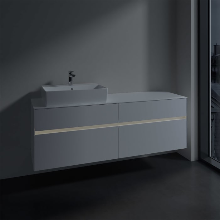 Villeroy & Boch Collaro Waschtischunterschrank 160 x 50 cm, mit 4 Auszügen und LED-Beleuchtung