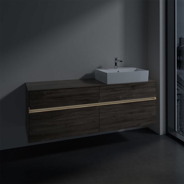 Villeroy & Boch Collaro Waschtischunterschrank 160 x 50 cm, mit 4 Auszügen und LED-Beleuchtung