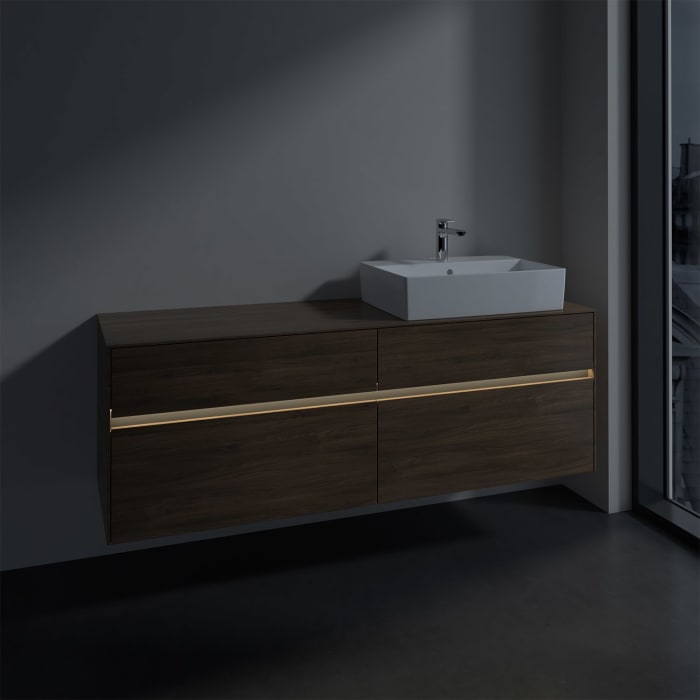 Villeroy & Boch Collaro Waschtischunterschrank 160 x 50 cm, mit 4 Auszügen und LED-Beleuchtung