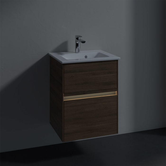 Villeroy & Boch Collaro Waschtischunterschrank 47 x 40 cm, mit 2 Auszügen und LED-Beleuchtung für Venticello Waschtisch