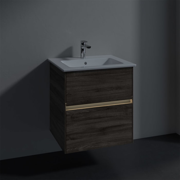 Villeroy & Boch Collaro Waschtischunterschrank 56 x 48 cm, mit 2 Auszügen und LED-Beleuchtung für Venticello Waschtisch